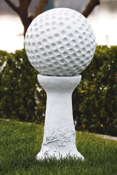 Golf Ball On Vine Pedestal Large Sculpture Cement Garden Display